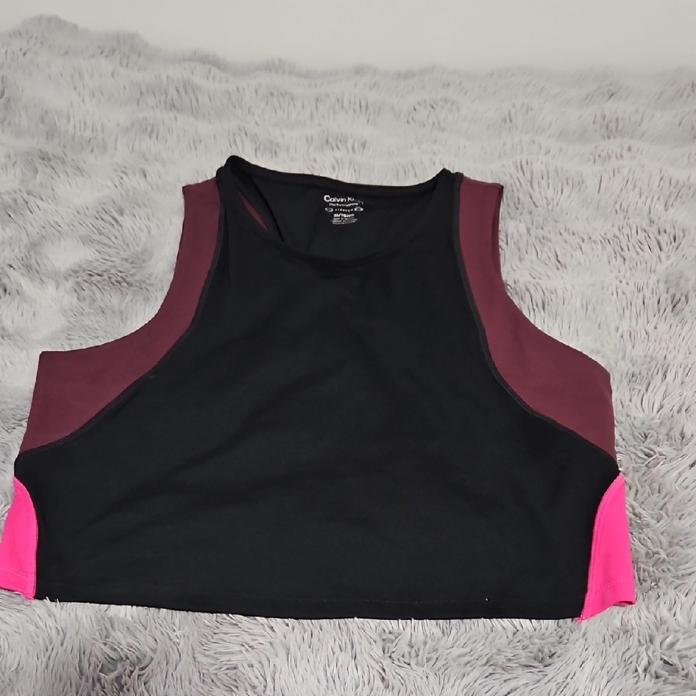 NWOT Calvin Klein Black and Pink Athletic Tank Top